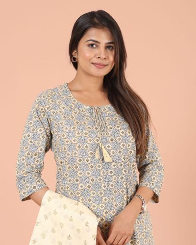 KURTI PANT DUPATTA SET ( KOTA DORIYA DUPATAT )