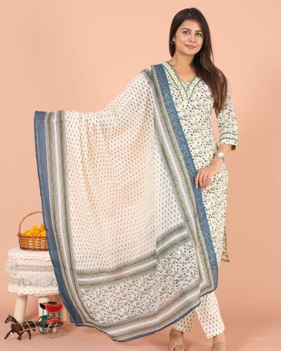 KURTI PANT DUPATTA SET ( KOTA DORIYA DUPATAT )