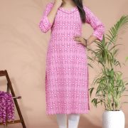 PRINTED LONG KURTI ( TENDER PINK )