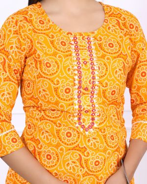 CHUNRI LAHARIYA KURTI ( YELLOW )