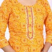 CHUNRI LAHARIYA KURTI ( YELLOW )