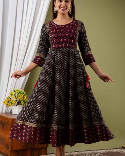 Long Frock Ghera Gaoun Kurti  ( ANARKALI KURTI )