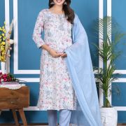 KURTI PANT DUPATTA SET ( BOMBAY RIYON )