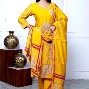 KURTI PANT DUPATTA SET ( MASLIN SILK )