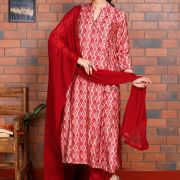 KURTI PANT DUPATTA SET ( MASLIN SILK )