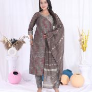 KURTI PANT DUPATTA SET ( MASLIN SILK )