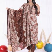 KURTI PANT DUPATTA SET ( MASLIN SILK )