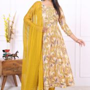 LONG ANARKALI KURTI PANT DUPATTA SET ( ANARKALI 3PCS SET )