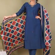 KURTI PANT DUPATTA SET ( ROMAN SILK )