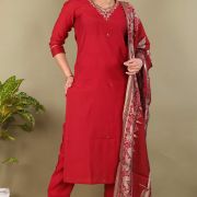 KURTI PANT DUPATTA SET ( ROMAN SILK )