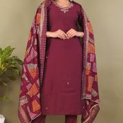 KURTI PANT DUPATTA SET ( ROMAN SILK )