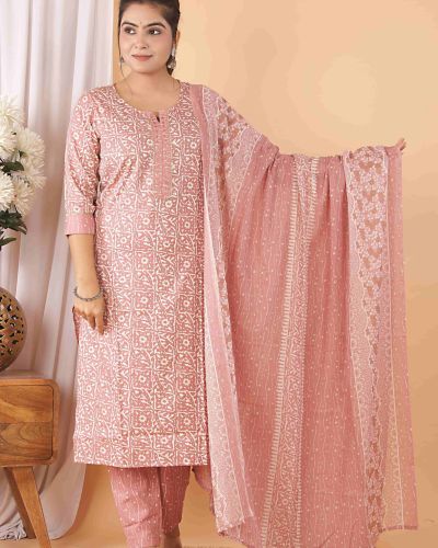 CAPSULE FOIL PRINTE KURTI PANT DUPATTA SET