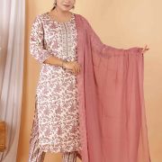 CAPSULE FOIL PRINTE KURTI PANT DUPATTA SET