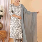 CAPSULE FOIL PRINTE KURTI PANT DUPATTA SET