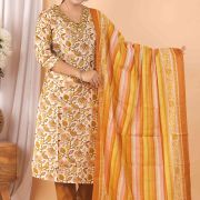 KURTI PANT DUPATTA SET ( MASLIN SILK )