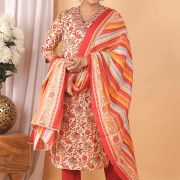 KURTI PANT DUPATTA SET ( MASLIN SILK )