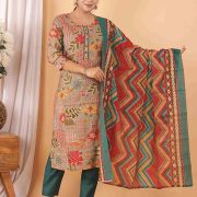 KURTI PANT DUPATTA SET ( MASLIN SILK )