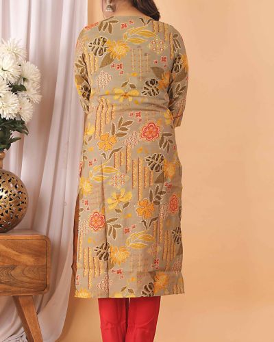 KURTI PANT DUPATTA SET ( MASLIN SILK )