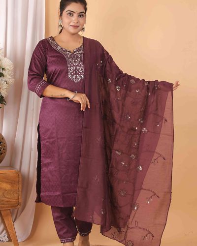 FABRIC RIYON 140GM DOBY  KURTI PANT DUPPATA SET