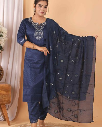 FABRIC RIYON 140GM DOBY  KURTI PANT DUPPATA SET