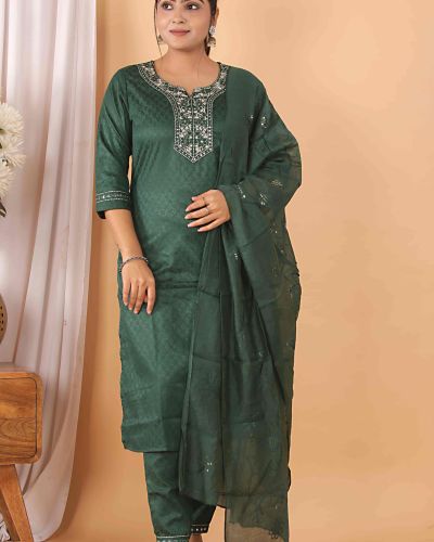 FABRIC RIYON 140GM DOBY  KURTI PANT DUPPATA SET