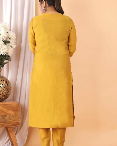 FABRIC ROMAN SILK KURTI PANT DUPATTA SET ( BANARASI DUPATTA )