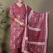 KURTI PANT DUPATTA SET ( PURE COTTON 60*60 )