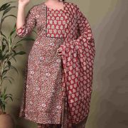 KURTI PANT DUPATTA SET ( PURE COTTON 60*60 )