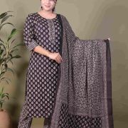 KURTI PANT DUPATTA SET ( PURE COTTON 60*60 )