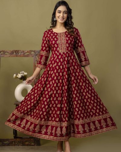 Long Frock Ghera Gaoun Kurti  ( ANARKALI KURTI )