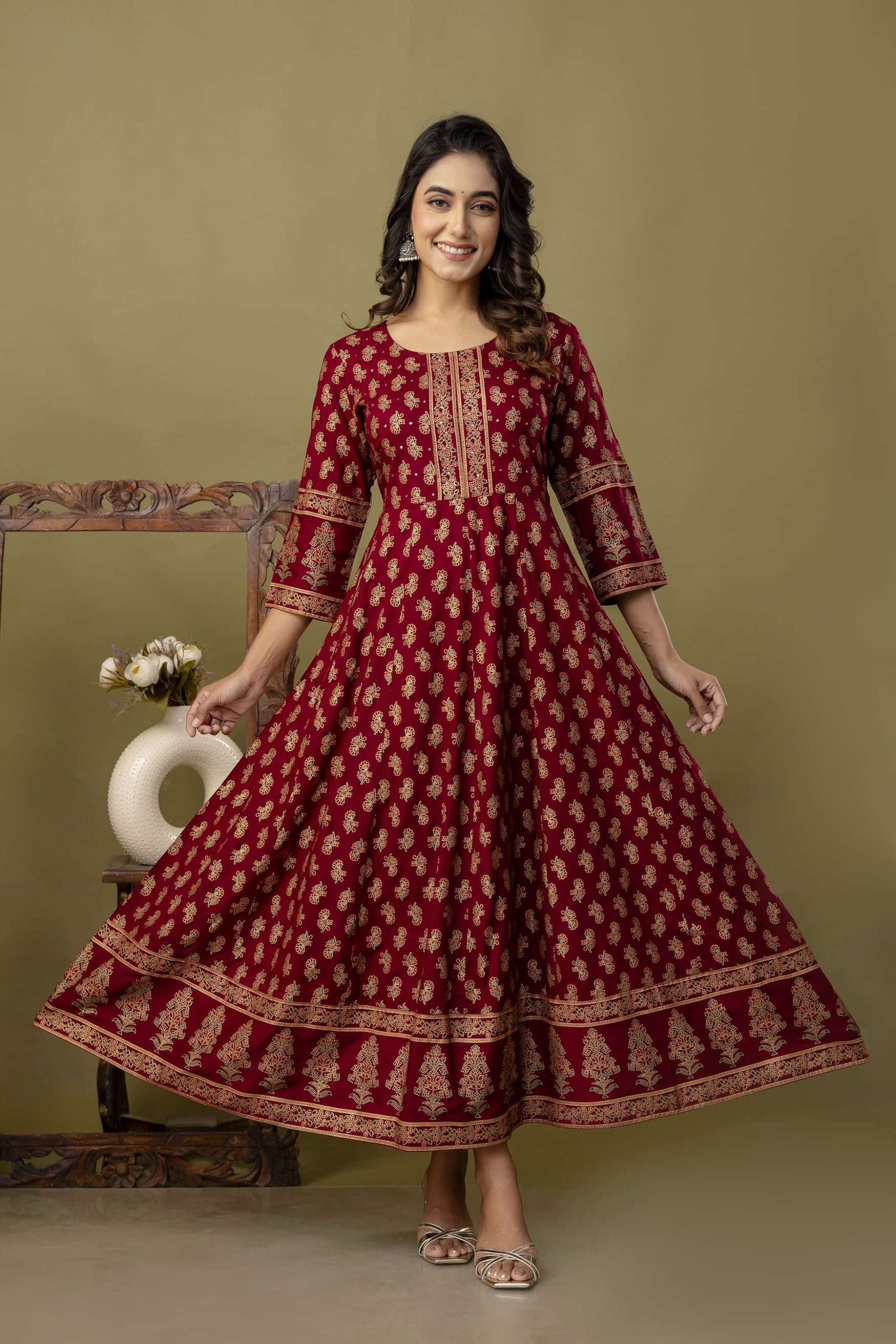 Long Frock Ghera Gaoun Kurti  ( ANARKALI KURTI )