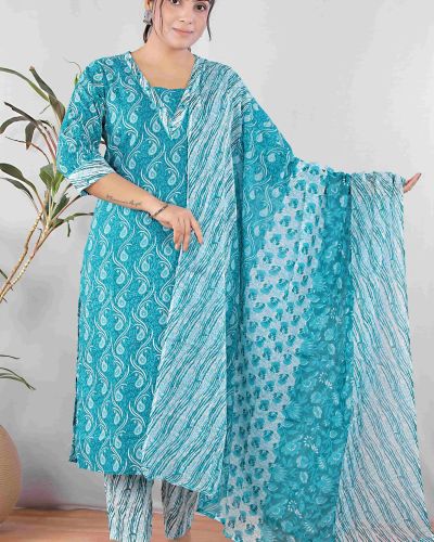 KURTI PANT DUPATTA SET