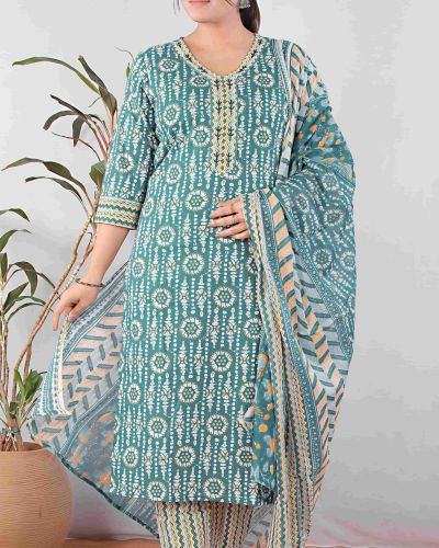 KURTI PANT DUPATTA SET