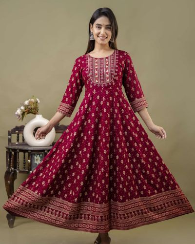 LONG FROCK GHERA  GAOUN KURTI  ( ANARKALI KURTI )