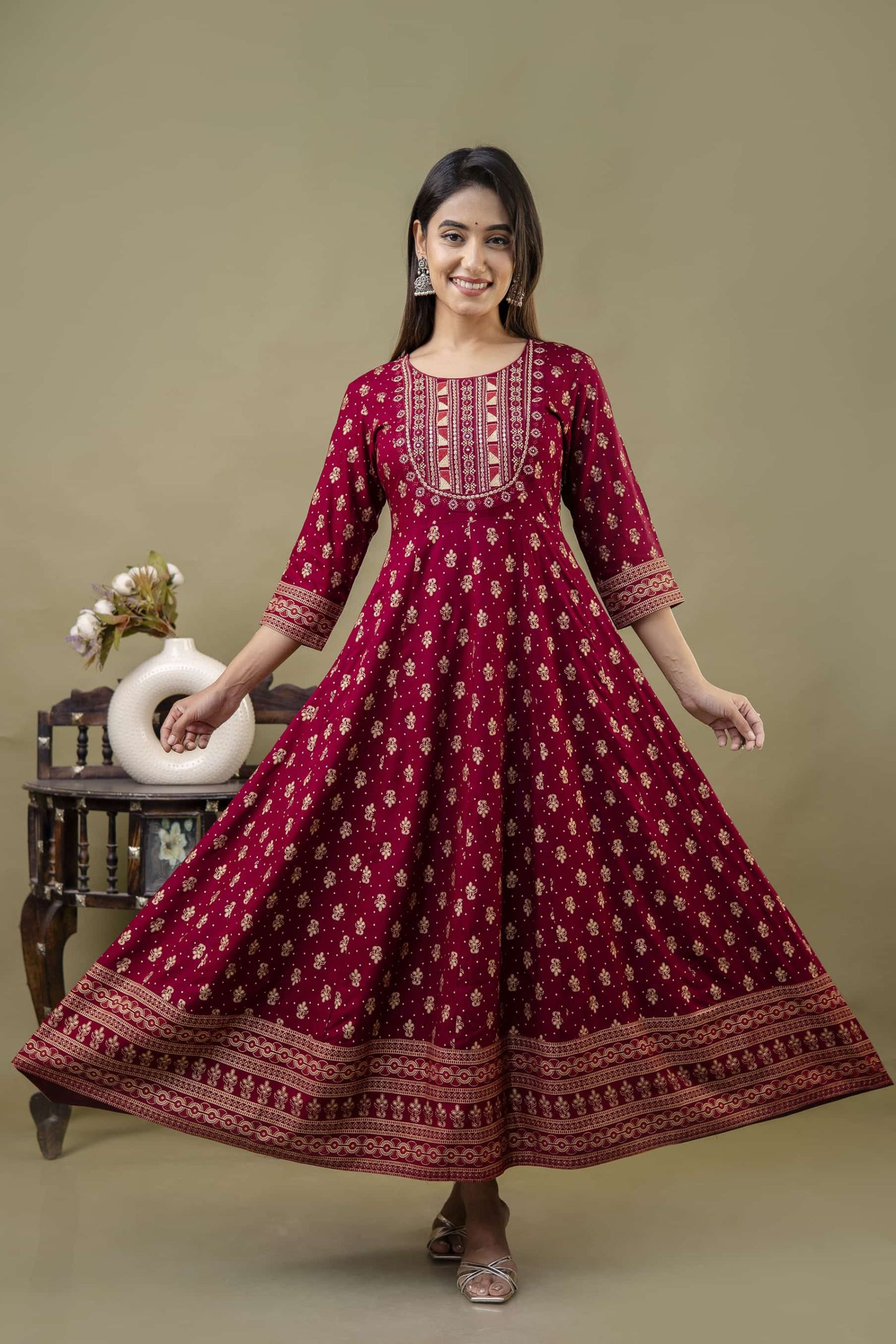 LONG FROCK GHERA  GAOUN KURTI  ( ANARKALI KURTI )