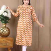 PRINTED LONG KURTI ( MERIGOLD )