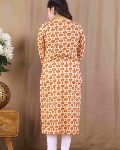 PRINTED LONG KURTI ( MERIGOLD )