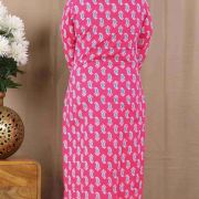 PRINTED LONG KURTI ( ROSE RED )