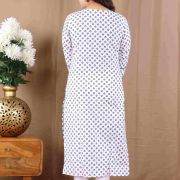 PRINTED LONG KURTI ( WHITE )