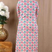 PRINTED LONG KURTI  ( COOL GREY )