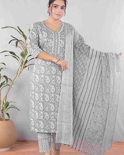 KURTI PANT DUPATTA SET