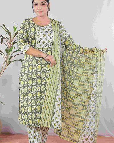 KURTI PANT DUPATTA SET