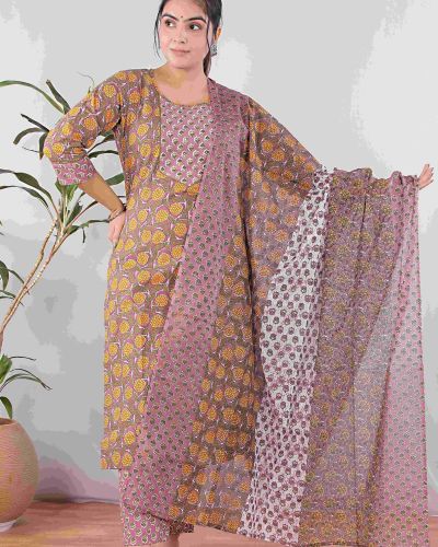 KURTI PANT DUPATTA SET