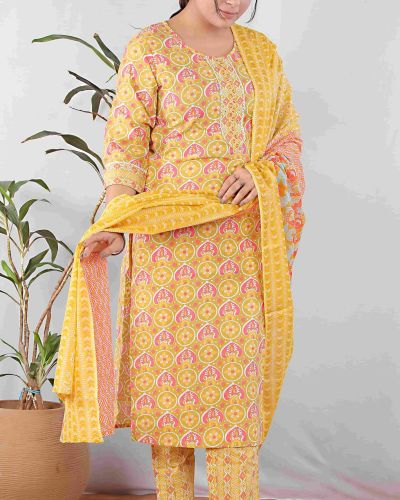 KURTI PANT DUPATTA SET