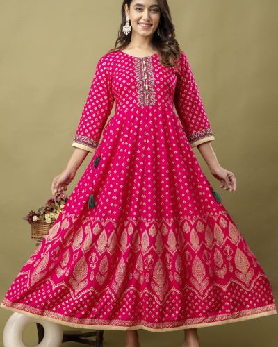 LONG FROCK GHERA  GAOUN KURTI  ( ANARKALI KURTI )