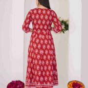 LONG ANARKALI KURTI PANT DUPATTA SET