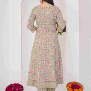 LONG ANARKALI KURTI PANT DUPATTA SET