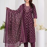 LONG ANARKALI KURTI PANT DUPATTA SET