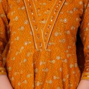 LONG ANARKALI KURTI PANT DUPATTA SET ( ORANGE )