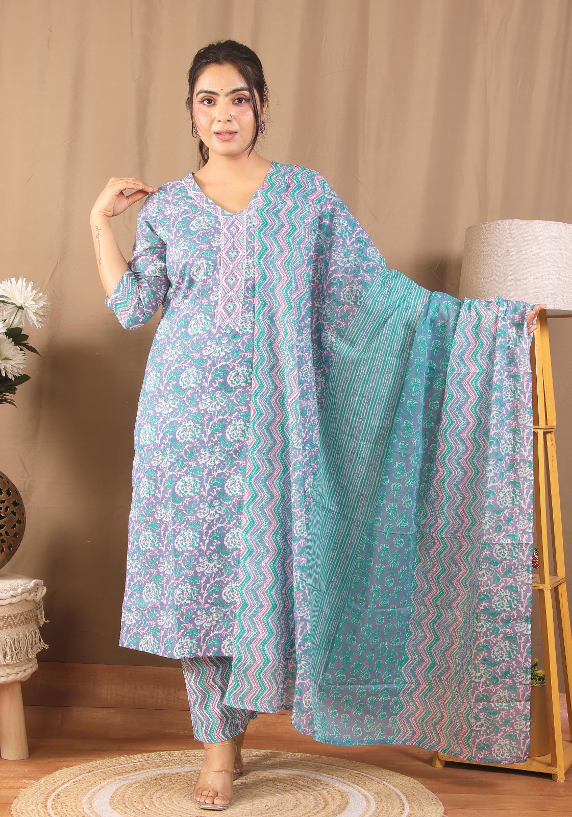 KURTI PANT DUPATTA SET